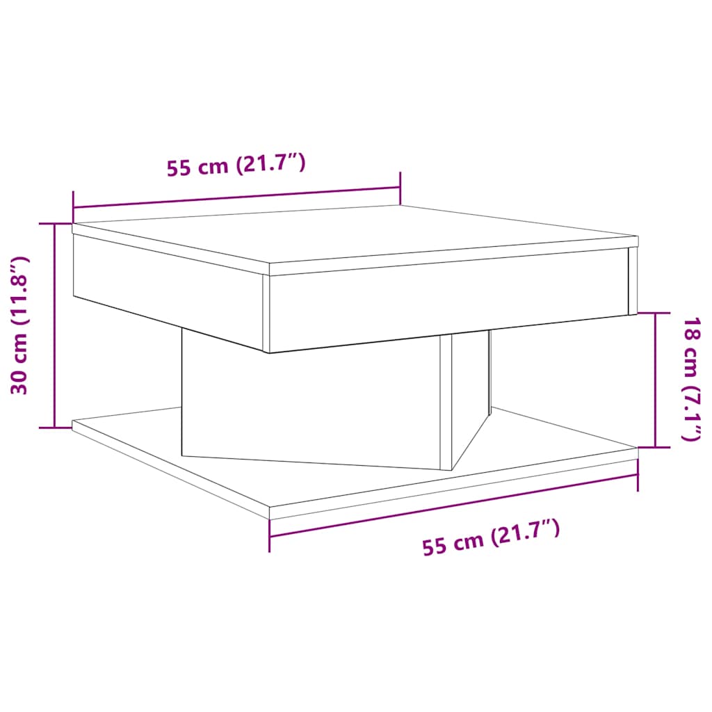 Soffbord Åldrat Trä 55X55X30 Cm Konstruerat Trä