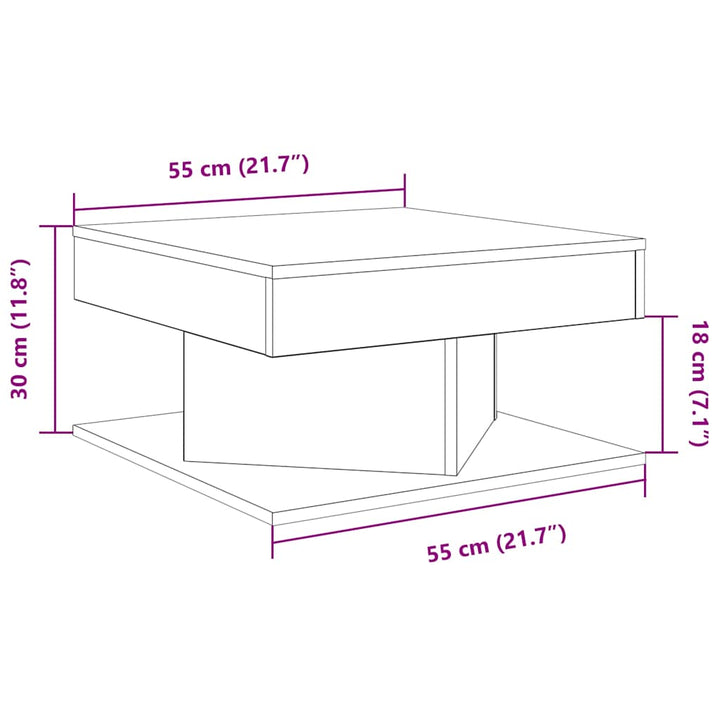 Soffbord Åldrat Trä 55X55X30 Cm Konstruerat Trä
