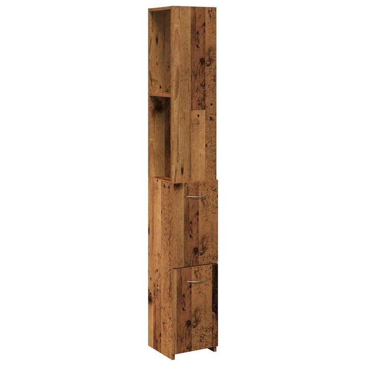Badrumsskåp Åldrat Trä 25X25X170 Cm Konstruerat Trä