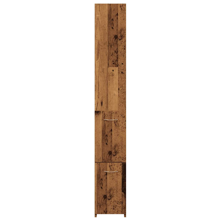 Badrumsskåp Åldrat Trä 25X25X170 Cm Konstruerat Trä