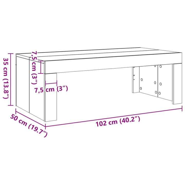 Soffbord 102X50X35 Cm Konstruerat Trä