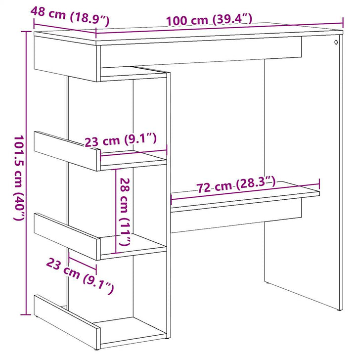 Barbord Med Hyllor 100X48X101,5 Cm