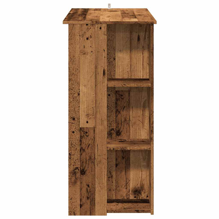 Barbord Med Hyllor Åldrat Trä 102X50X103,5 Cm Konstruerat Trä