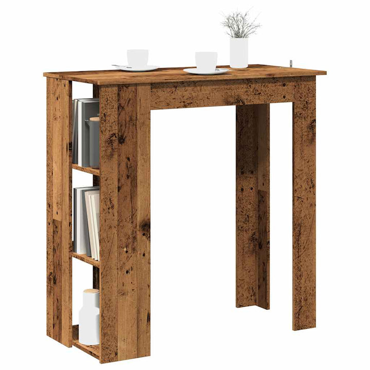 Barbord Med Hyllor Åldrat Trä 102X50X103,5 Cm Konstruerat Trä