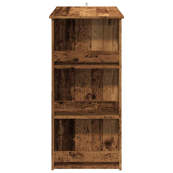 Barbord Med Förvaringshyllor Åldrat Trä 102X50X103,5 Cm