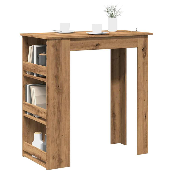 Barbord Med Förvaringshyllor Åldrat Trä 102X50X103,5 Cm