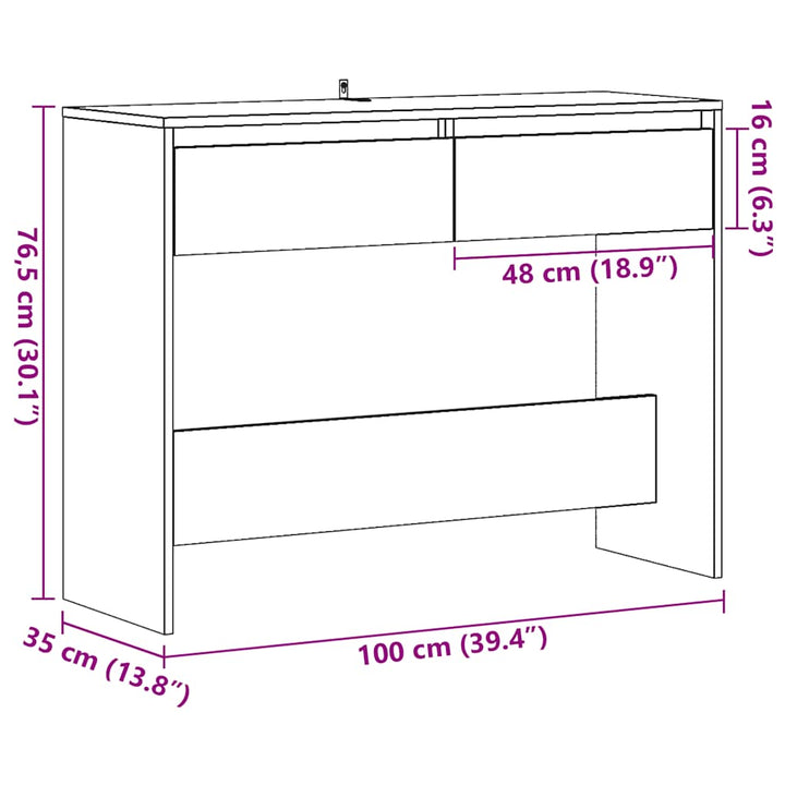 Avlastningsbord Åldrat Trä 100X35X76,5 Cm Konstruerat Trä