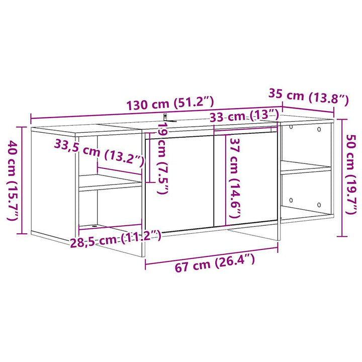 Tv-Bänk Åldrat Trä 130X35X50 Cm Konstruerat Trä