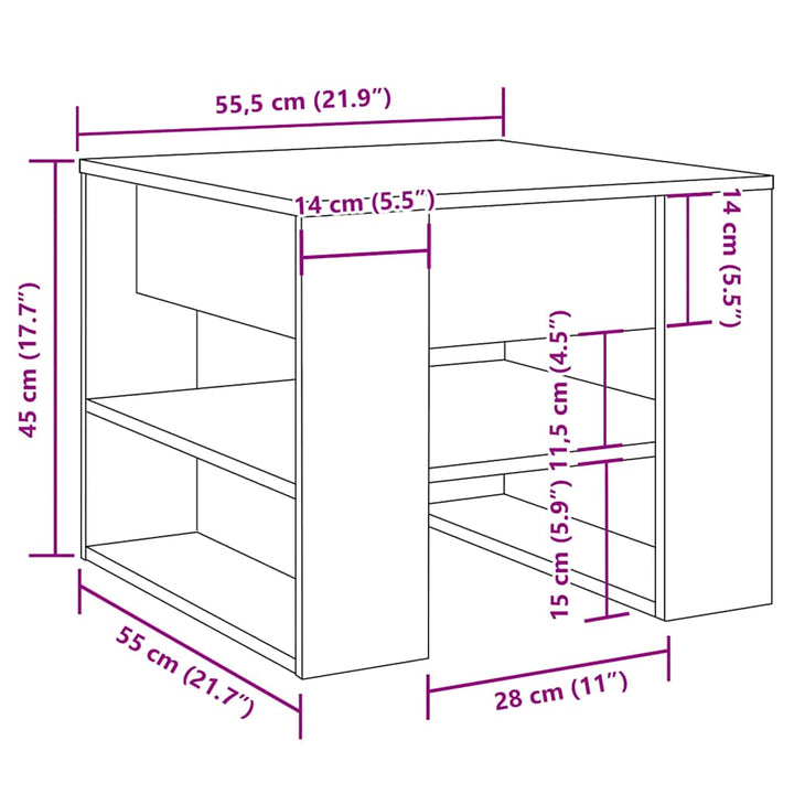 Soffbord 55,5X55X45 Cm Konstruerat Trä