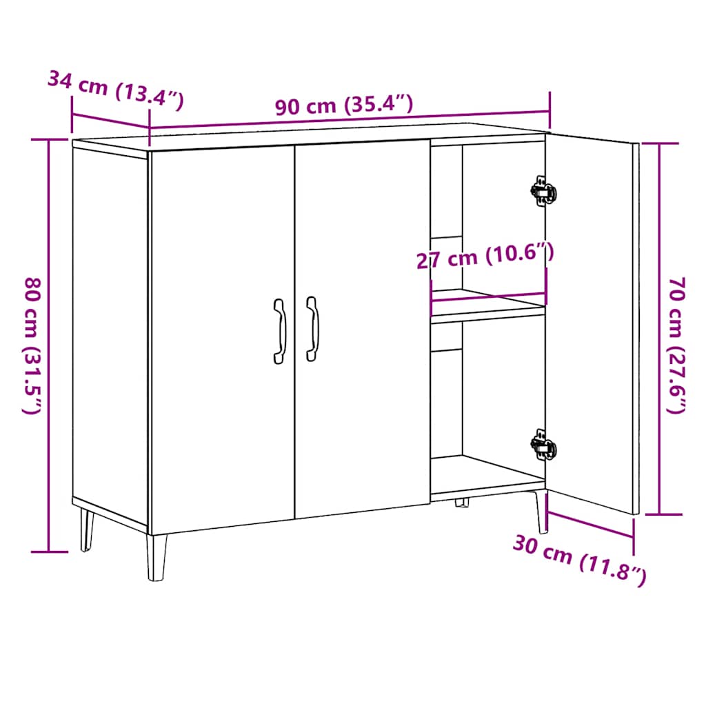Skänk 90X34X80 Cm Konstruerat Trä