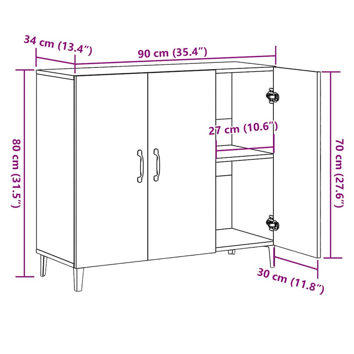 Skänk 90X34X80 Cm Konstruerat Trä