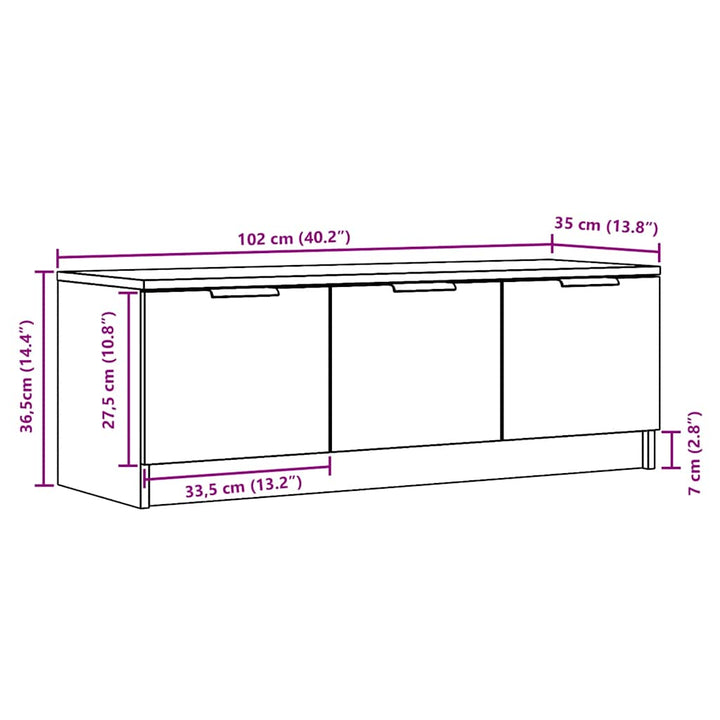 Tv-Bänk 102X35X36,5 Cm Konstruerat Trä