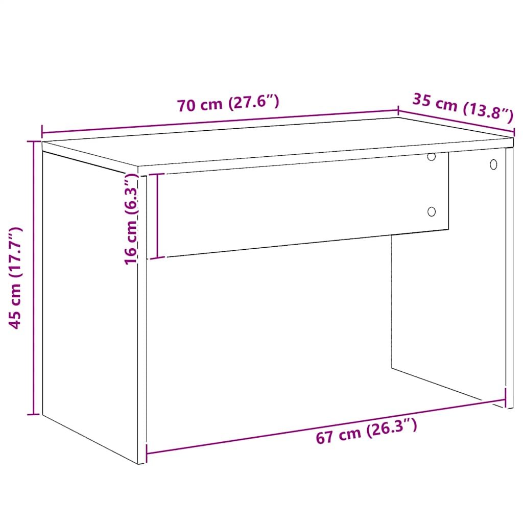 Sminkpall 70X35X45 Cm Konstruerat Trä