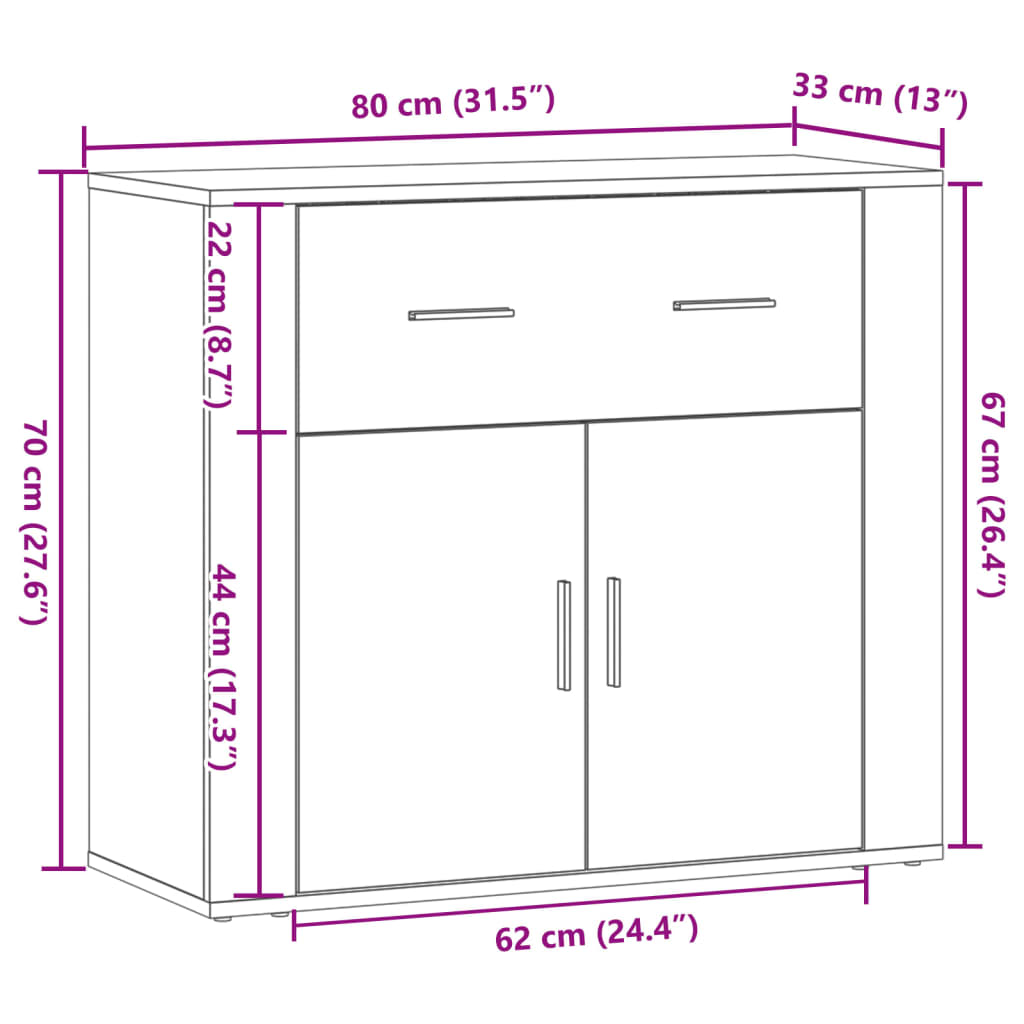 Skänk 80X33X70 Cm Konstruerat Trä
