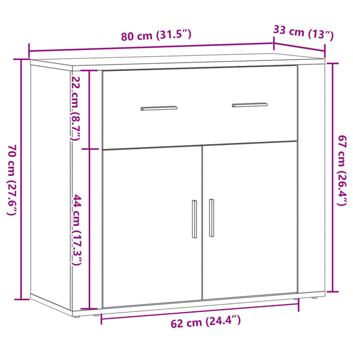 Skänk 80X33X70 Cm Konstruerat Trä