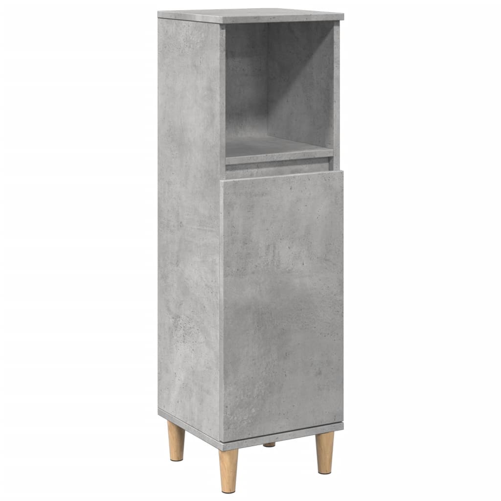 Badrumsskåp Betonggrå 30X30X100 Cm Konstruerat Trä