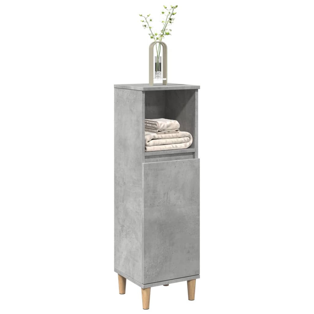 Badrumsskåp Betonggrå 30X30X100 Cm Konstruerat Trä
