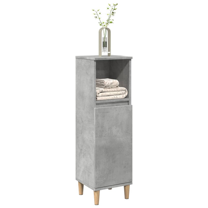 Badrumsskåp Betonggrå 30X30X100 Cm Konstruerat Trä