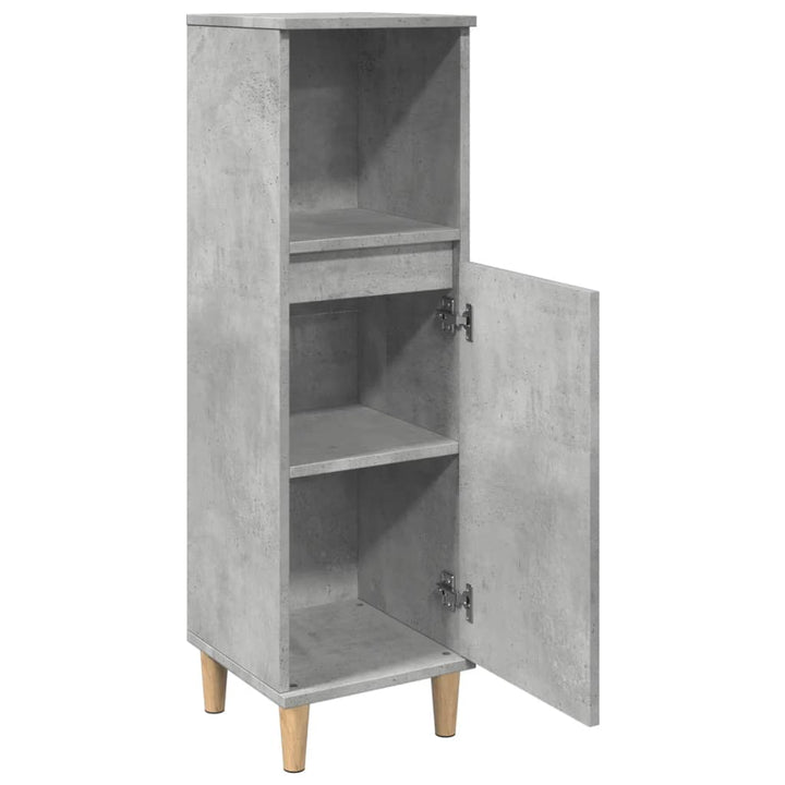 Badrumsskåp Betonggrå 30X30X100 Cm Konstruerat Trä