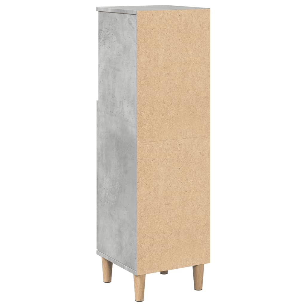 Badrumsskåp Betonggrå 30X30X100 Cm Konstruerat Trä