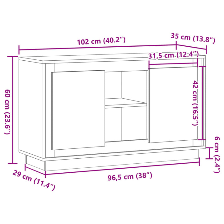 Skänk 102X35X60 Cm Konstruerat Trä