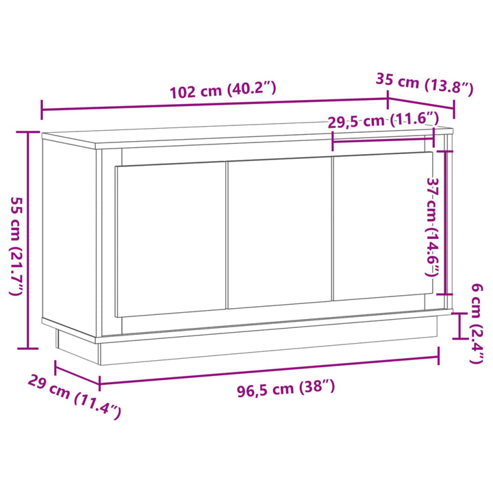 Skänk 102X35X55 Cm Konstruerat Trä