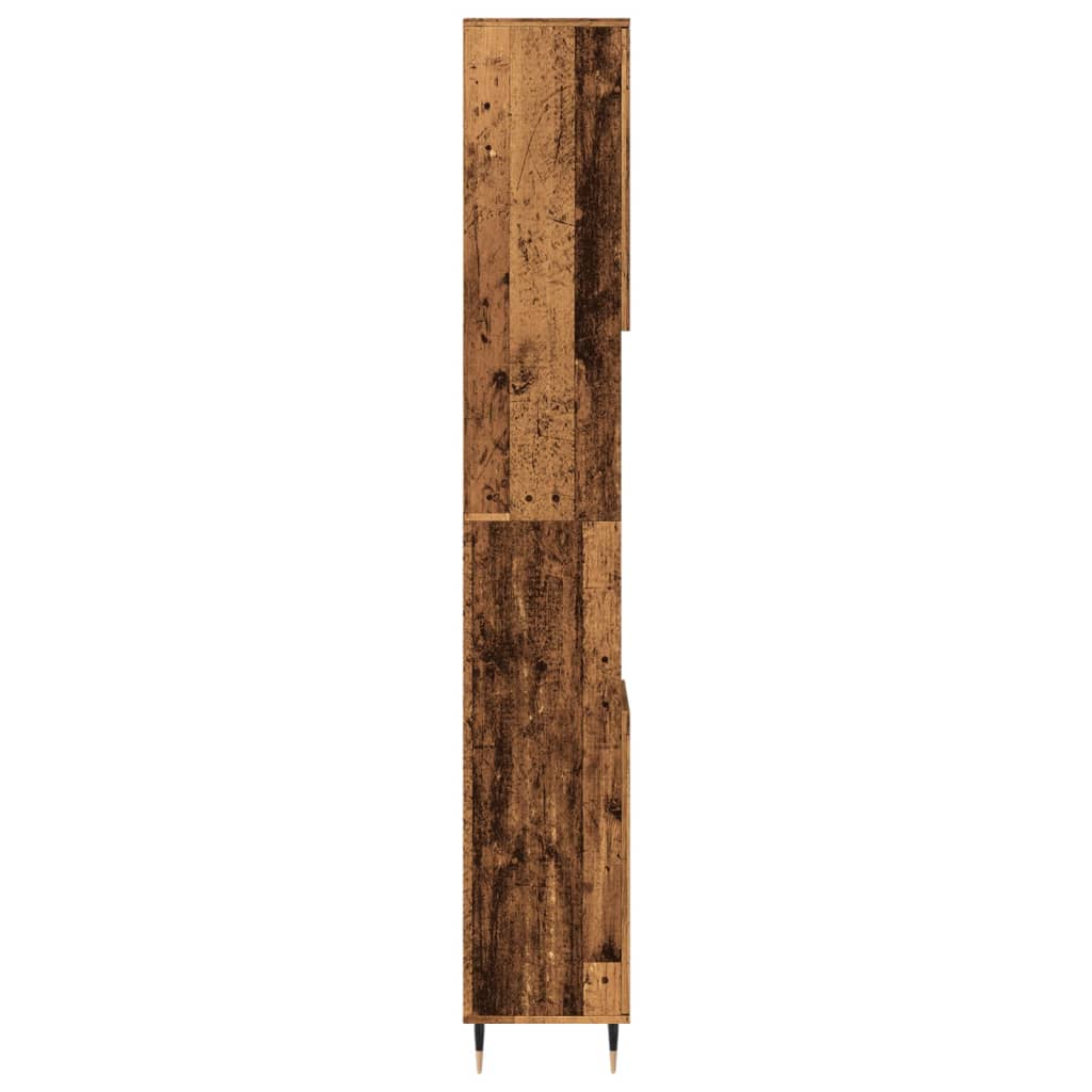 Badrumsskåp Åldrat Trä 30X30X190 Cm Konstruerat Trä