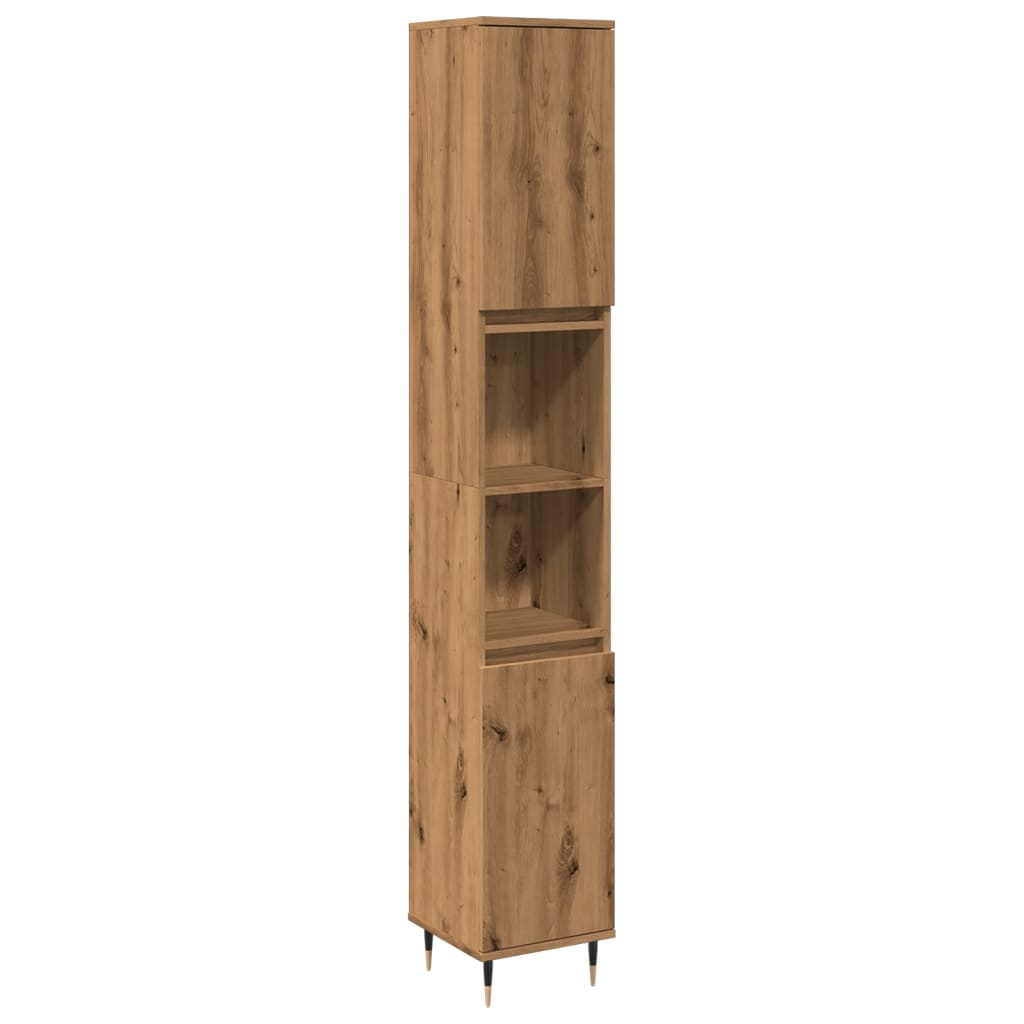 Badrumsskåp Ek 30X30X190 Cm Konstruerat Trä