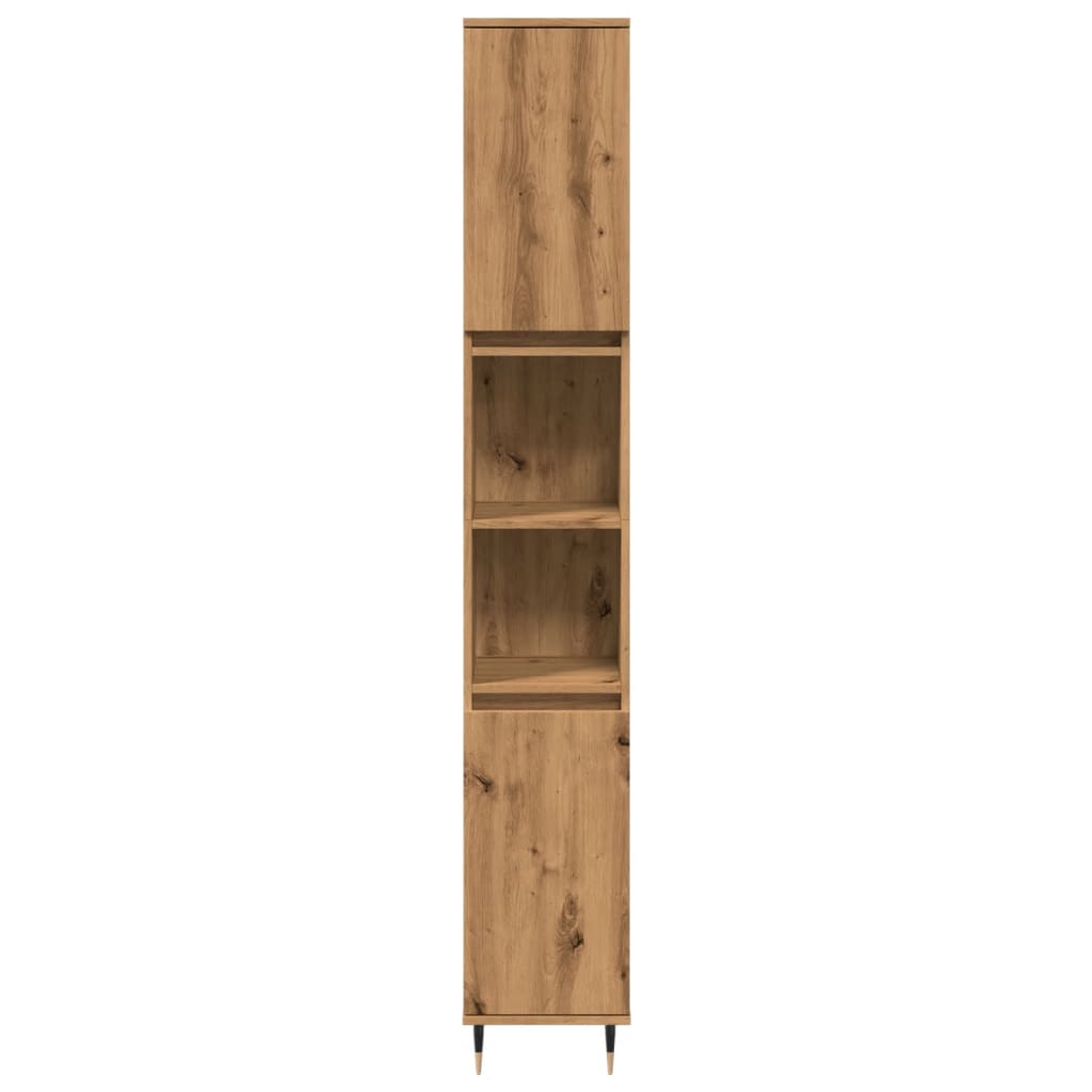 Badrumsskåp Ek 30X30X190 Cm Konstruerat Trä