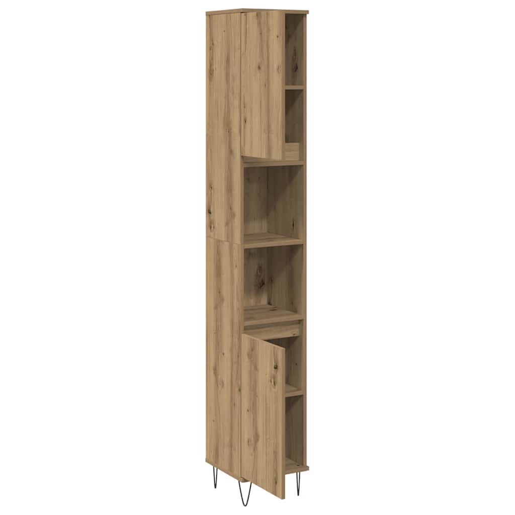 Badrumsskåp Ek 30X30X190 Cm Konstruerat Trä
