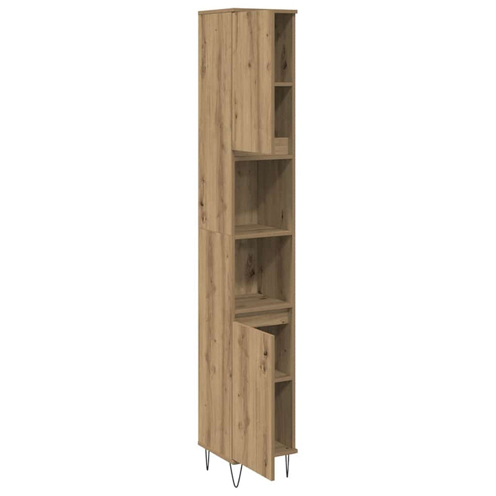 Badrumsskåp Ek 30X30X190 Cm Konstruerat Trä