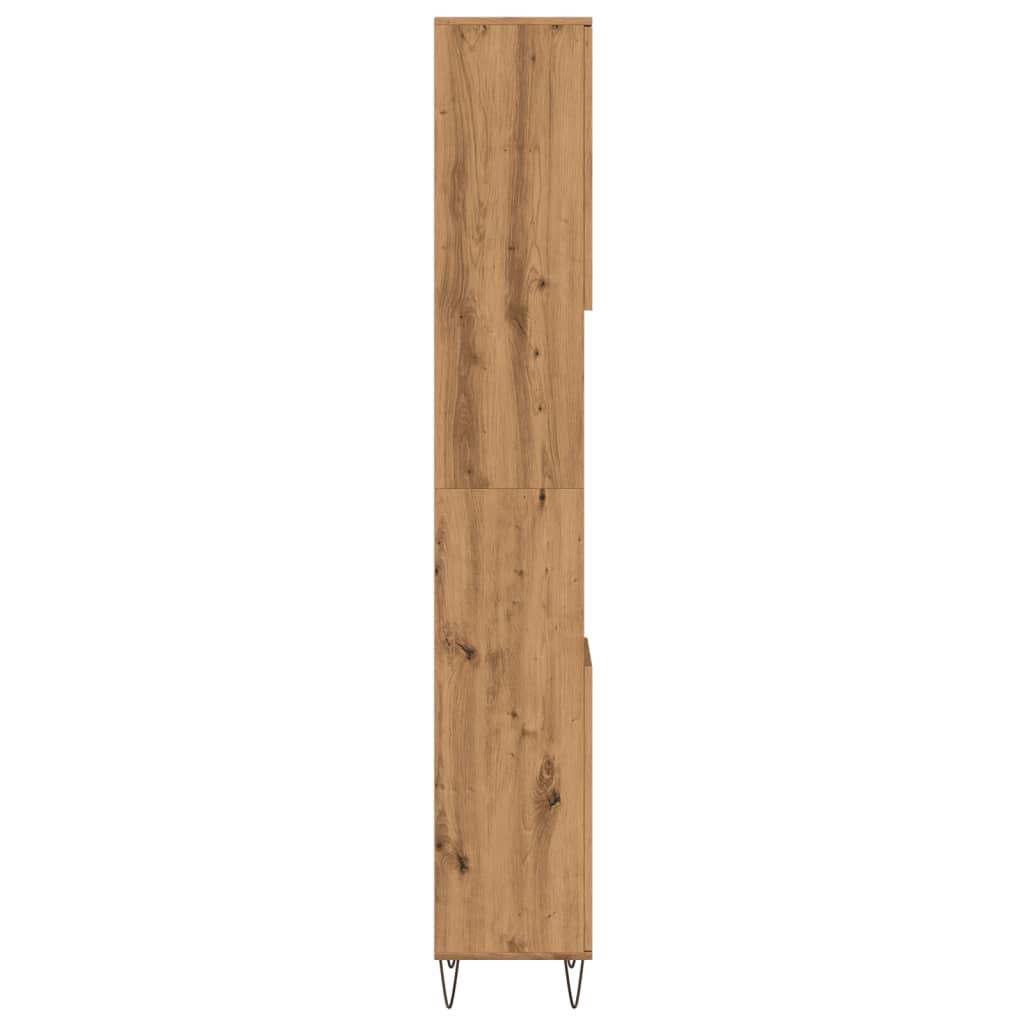 Badrumsskåp Ek 30X30X190 Cm Konstruerat Trä