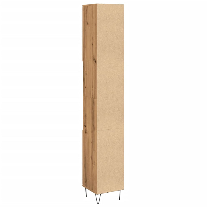 Badrumsskåp Ek 30X30X190 Cm Konstruerat Trä