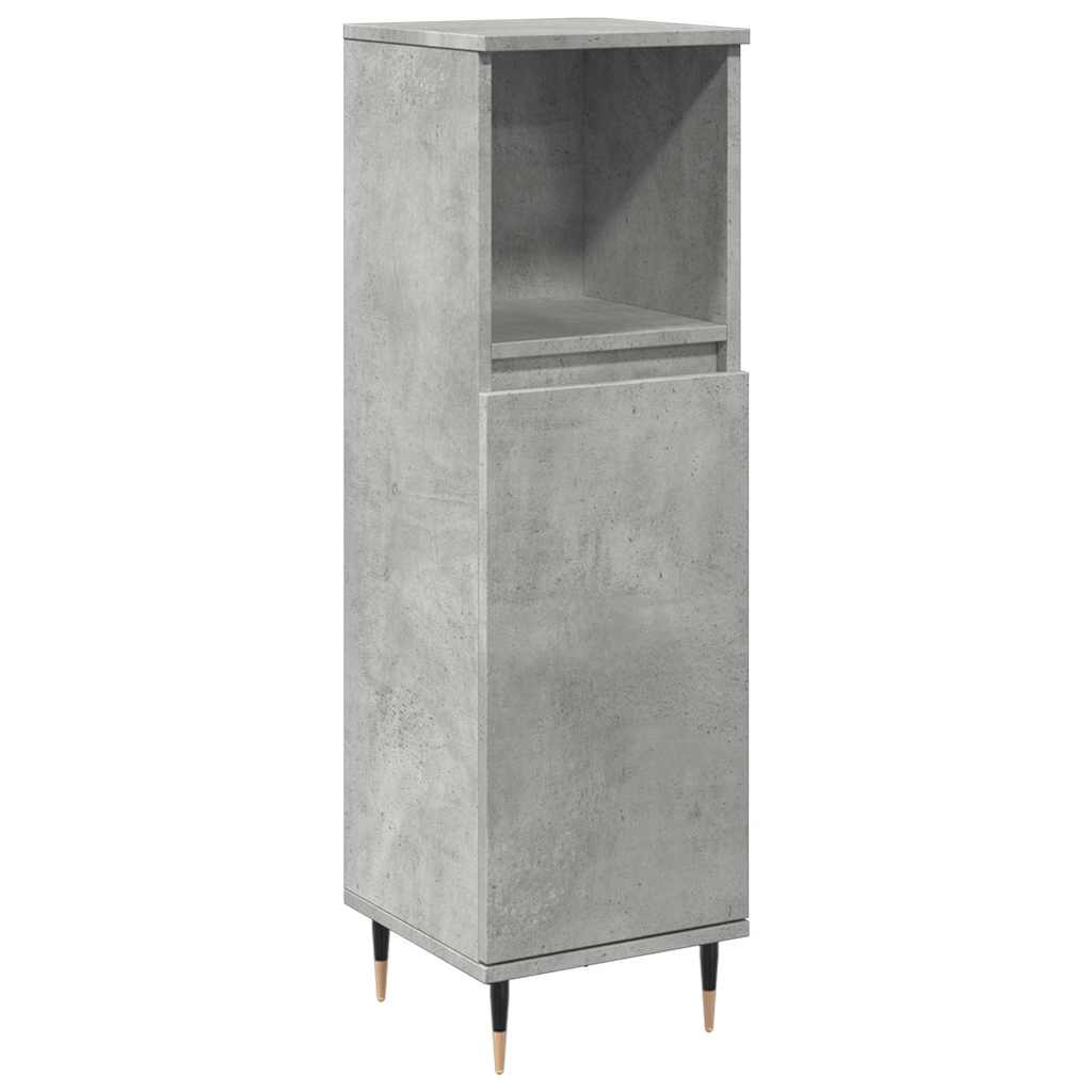 Badrumsskåp Betonggrå 30X30X100 Cm Konstruerat Trä