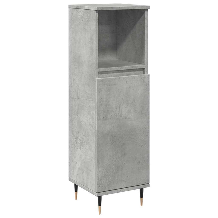 Badrumsskåp Betonggrå 30X30X100 Cm Konstruerat Trä