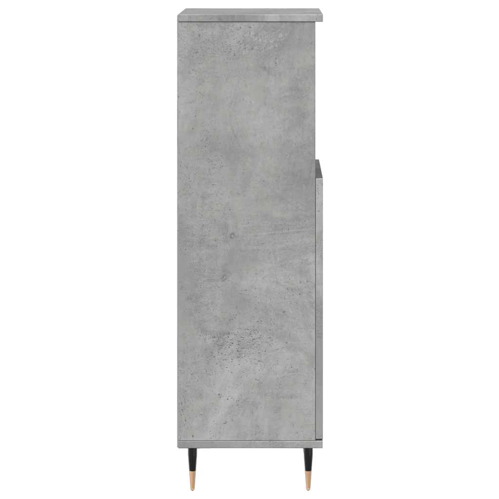Badrumsskåp Betonggrå 30X30X100 Cm Konstruerat Trä