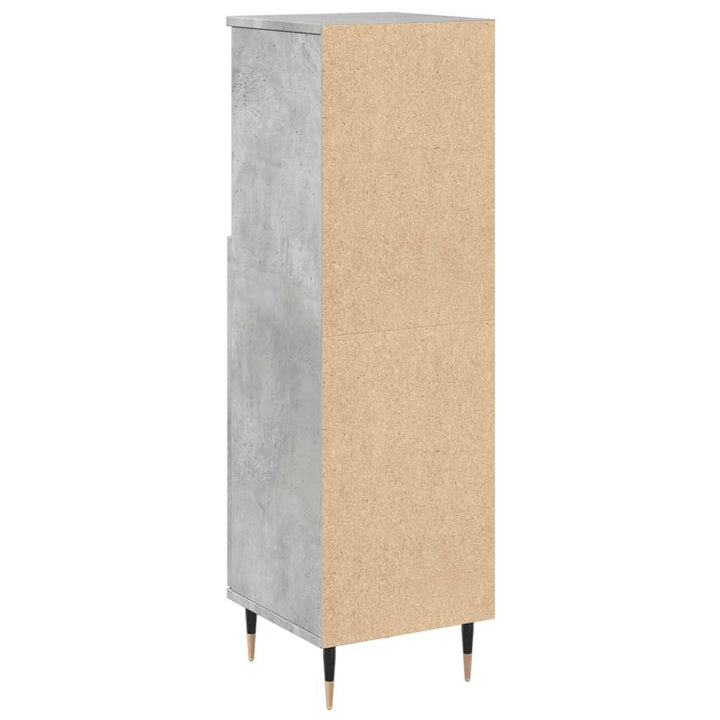 Badrumsskåp Betonggrå 30X30X100 Cm Konstruerat Trä