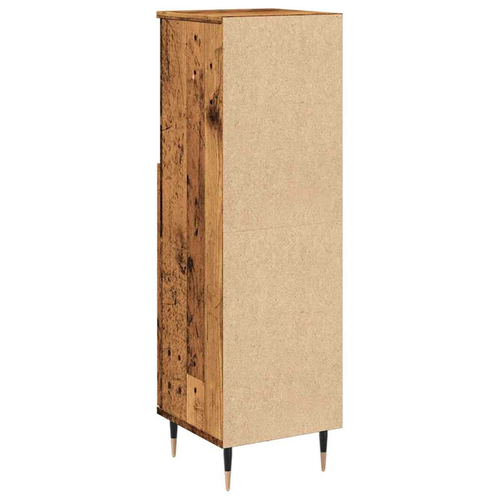 Badrumsskåp Åldrat Trä 30X30X100 Cm Konstruerat Trä