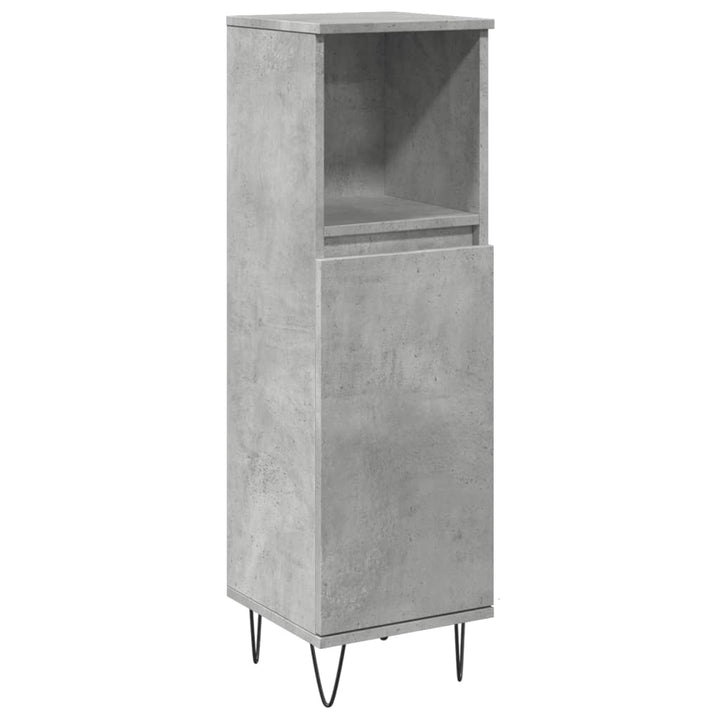 Badrumsskåp Betonggrå 30X30X100 Cm Konstruerat Trä