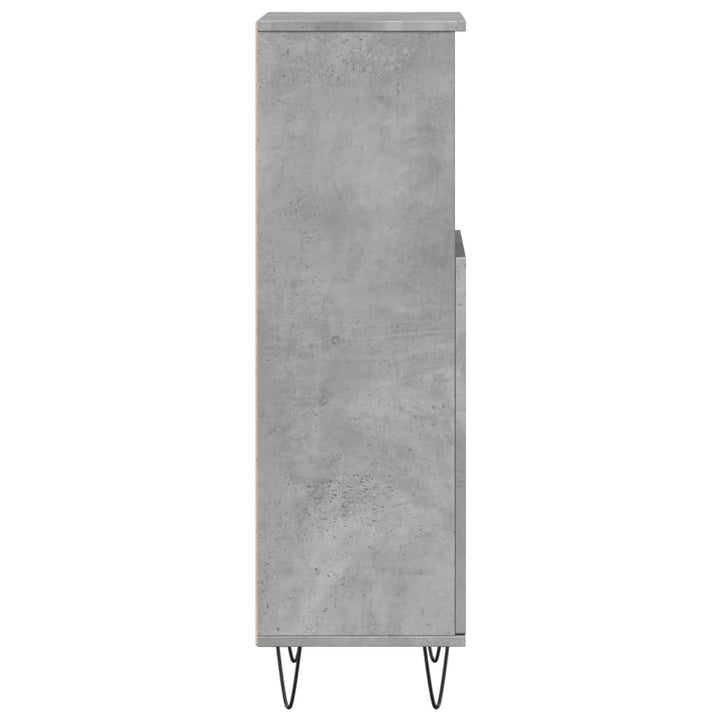 Badrumsskåp Betonggrå 30X30X100 Cm Konstruerat Trä