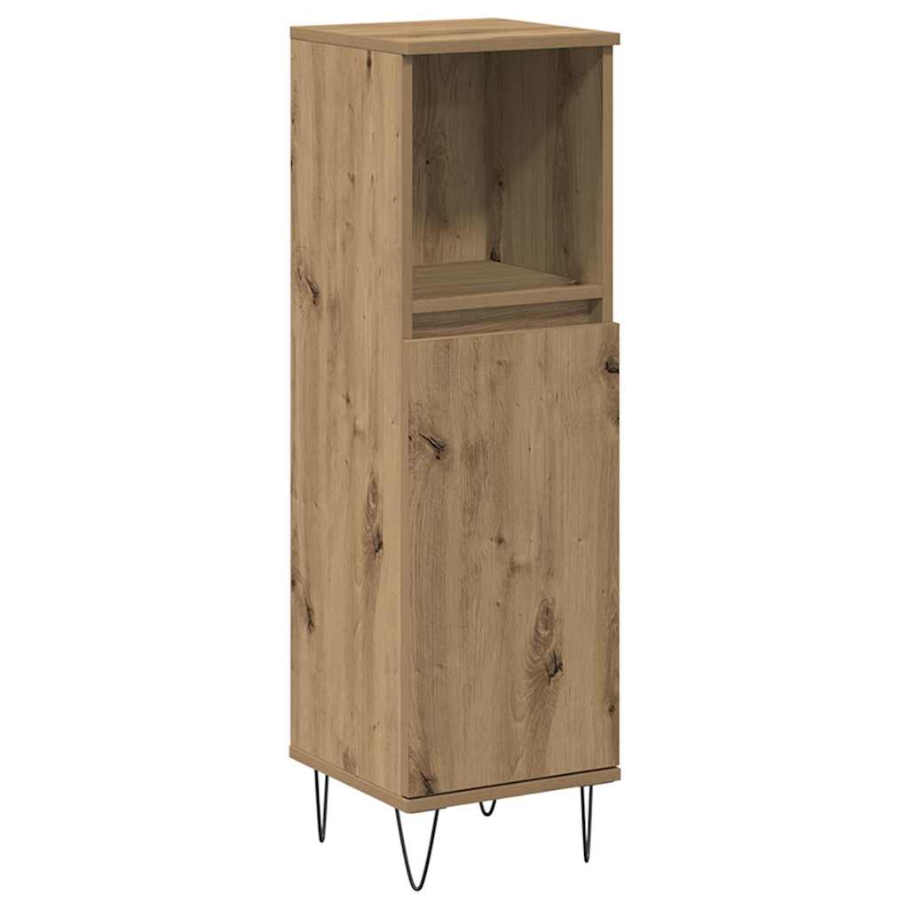 Badrumsskåp Ek 30X30X100 Cm Konstruerat Trä