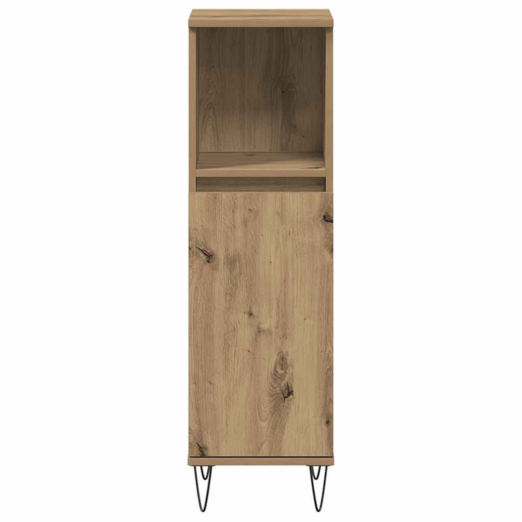 Badrumsskåp Ek 30X30X100 Cm Konstruerat Trä