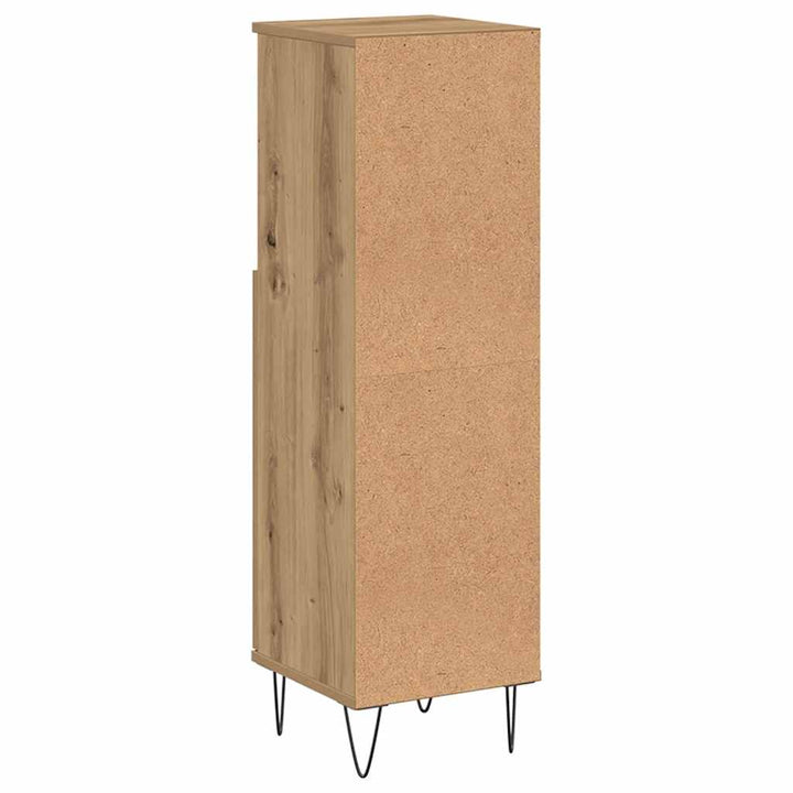 Badrumsskåp Ek 30X30X100 Cm Konstruerat Trä