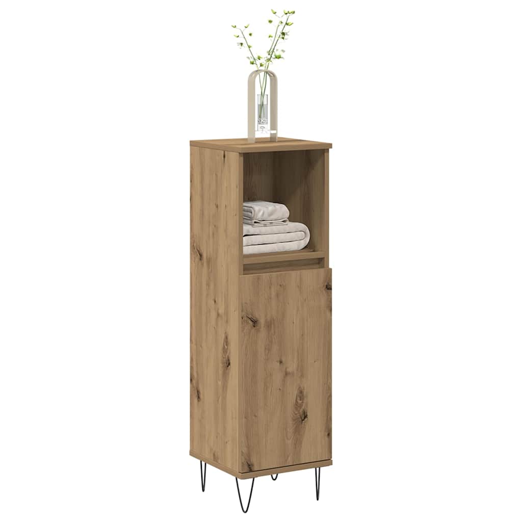 Badrumsskåp Ek 30X30X100 Cm Konstruerat Trä