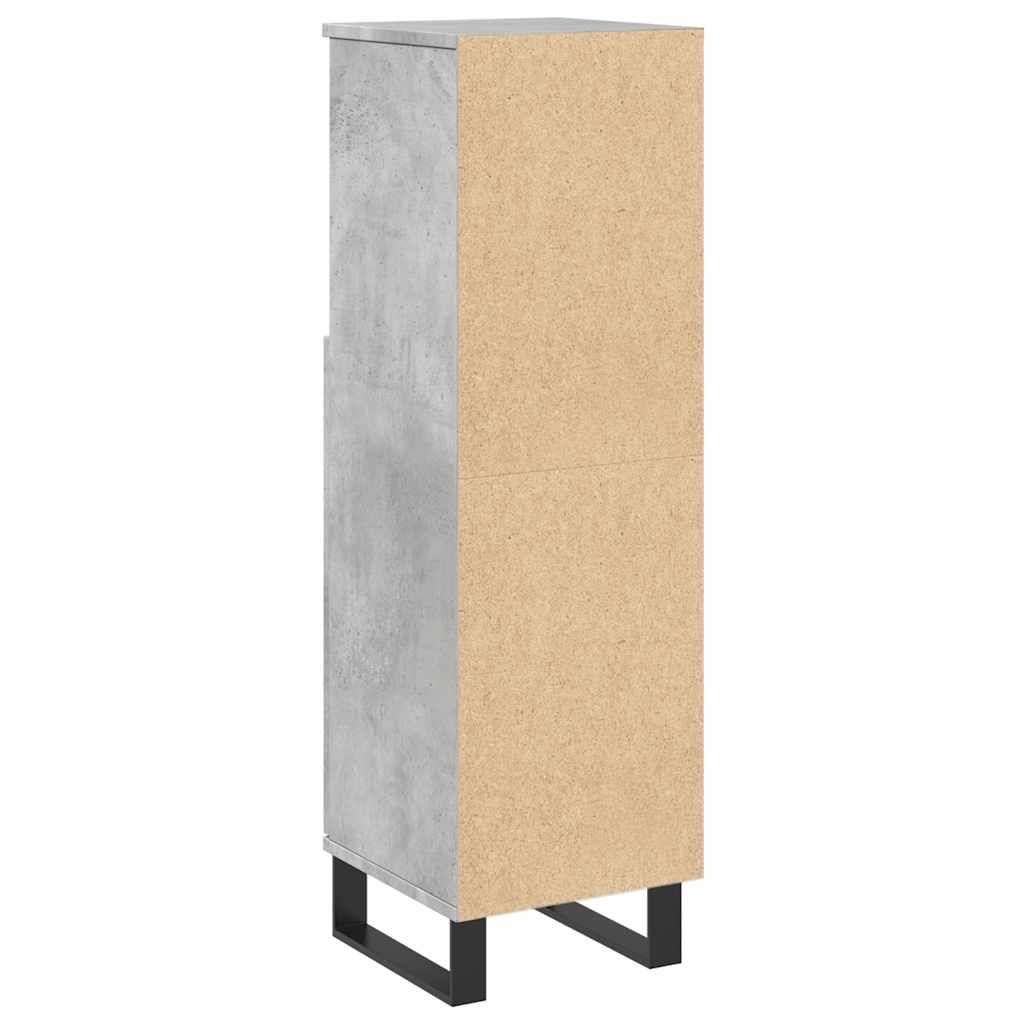 Badrumsskåp Betonggrå 30X30X100 Cm Konstruerat Trä
