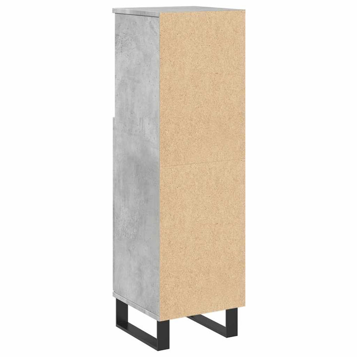 Badrumsskåp Betonggrå 30X30X100 Cm Konstruerat Trä