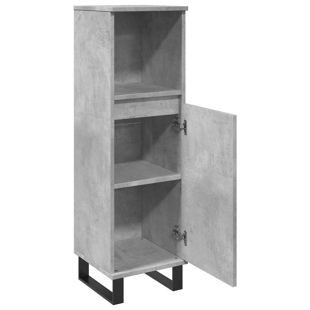 Badrumsskåp Betonggrå 30X30X100 Cm Konstruerat Trä