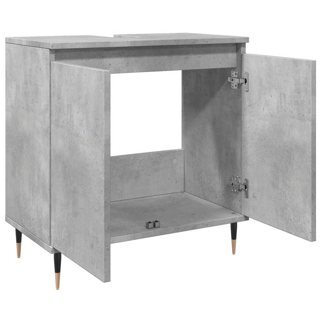 Badrumsskåp Betonggrå 58X33X60 Cm Konstruerat Trä