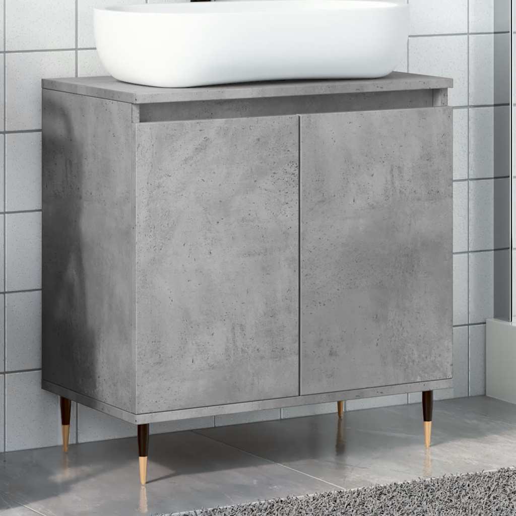 Badrumsskåp Betonggrå 58X33X60 Cm Konstruerat Trä