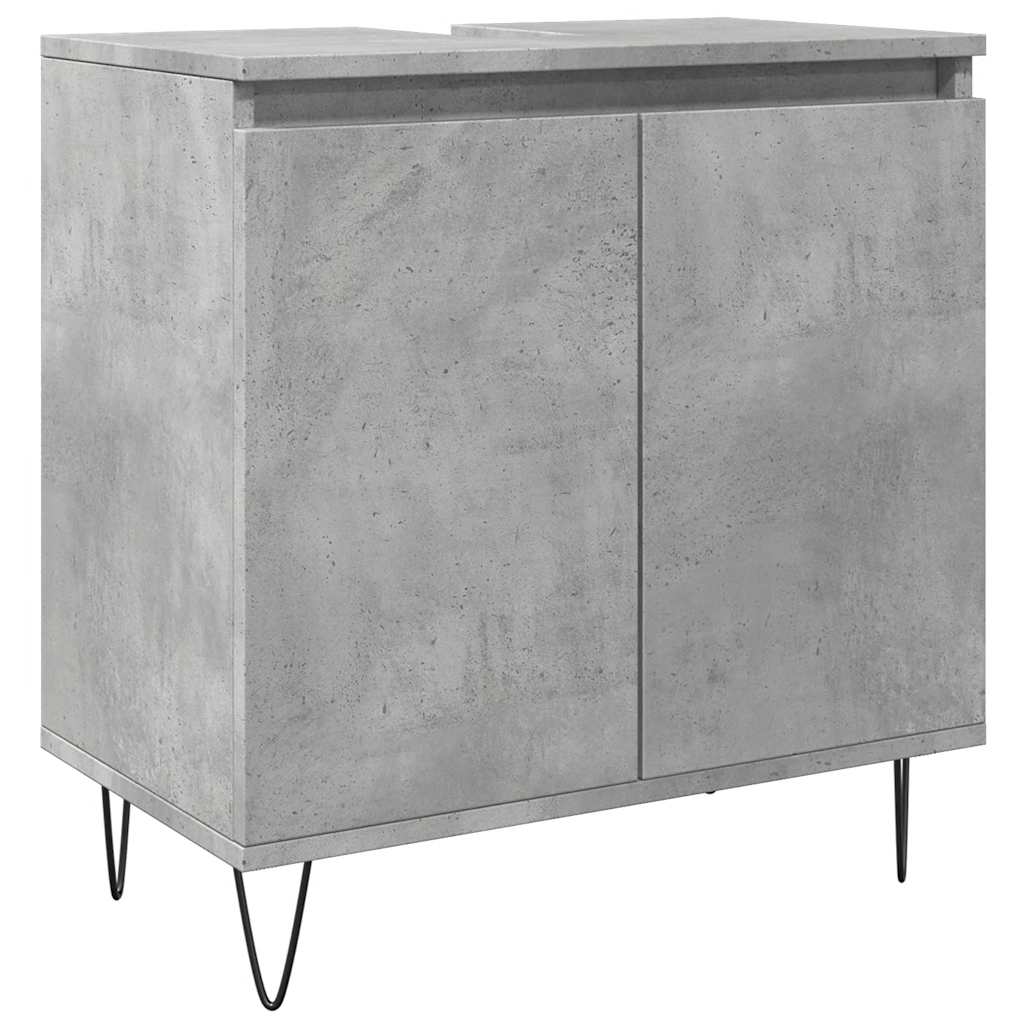 Badrumsskåp Betonggrå 58X33X60 Cm Konstruerat Trä